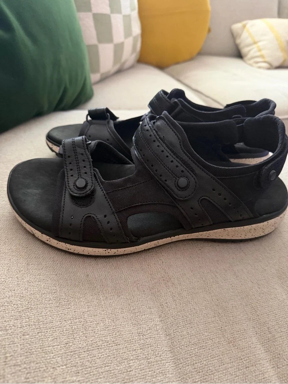 SAS Embark Sandals adjustable black leather sport comfort women’s 11.5 $199 NEW